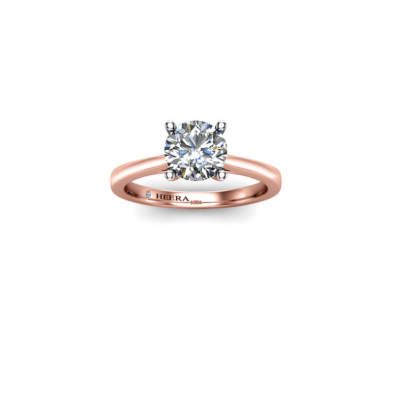 KINSLEY - Round Brilliant Diamond Solitaire Engagement Ring in Rose Gold - HEERA DIAMONDS