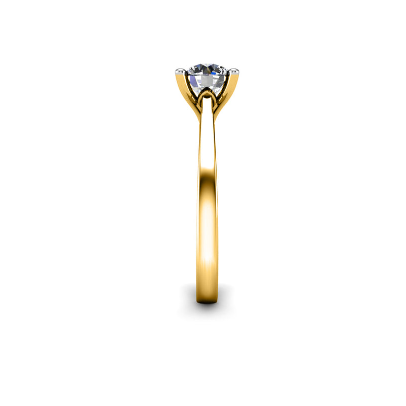 KINSLEY - Round Brilliant Diamond Solitaire Engagement Ring in Yellow Gold - HEERA DIAMONDS