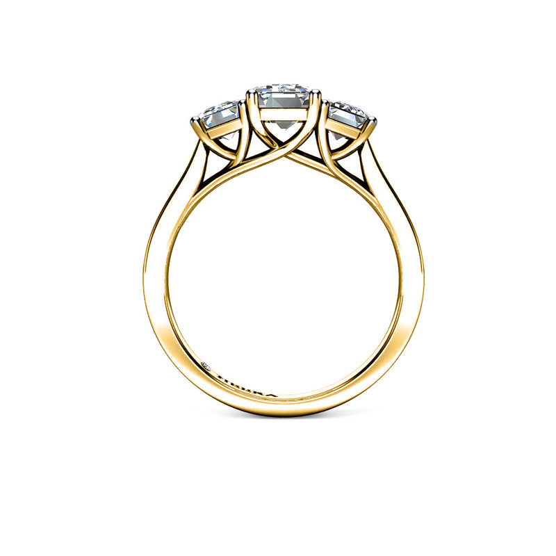 RASIN II - Emeralds Trilogy Engagement Ring in Yellow Gold - HEERA DIAMONDS
