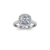 KENTIA - Cushion Cut Engagement Ring with Halo in Platinum - HEERA DIAMONDS