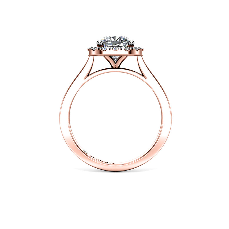 KENTIA - Cushion Cut Engagement Ring with Halo in Rose Gold - HEERA DIAMONDS