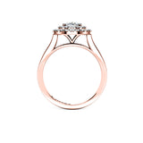 XENIA - Oval Cut Engagement Ring with Double Diamond Halo in Rose Gold - HEERA DIAMONDS