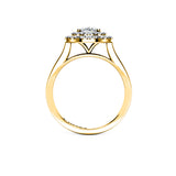 XENIA - Oval Cut Engagement Ring with Double Diamond Halo in Yellow Gold - HEERA DIAMONDS