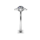 AYAN - Round Brilliant Engagement Ring with Diamond Halo in Platinum - HEERA DIAMONDS