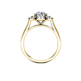 AYAN - Round Brilliant Engagement Ring with Diamond Halo in Yellow Gold - HEERA DIAMONDS