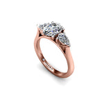 CRIMSON - Oval and Pears Trilogy Engagement Ring in Rose Gold - HEERA DIAMONDS