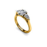 CRIMSON - Oval and Pears Trilogy Engagement Ring in Yellow Gold - HEERA DIAMONDS
