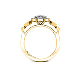 CONCEPCION - Oval Cut Engagement Ring with Halo in Yellow Gold - HEERA DIAMONDS