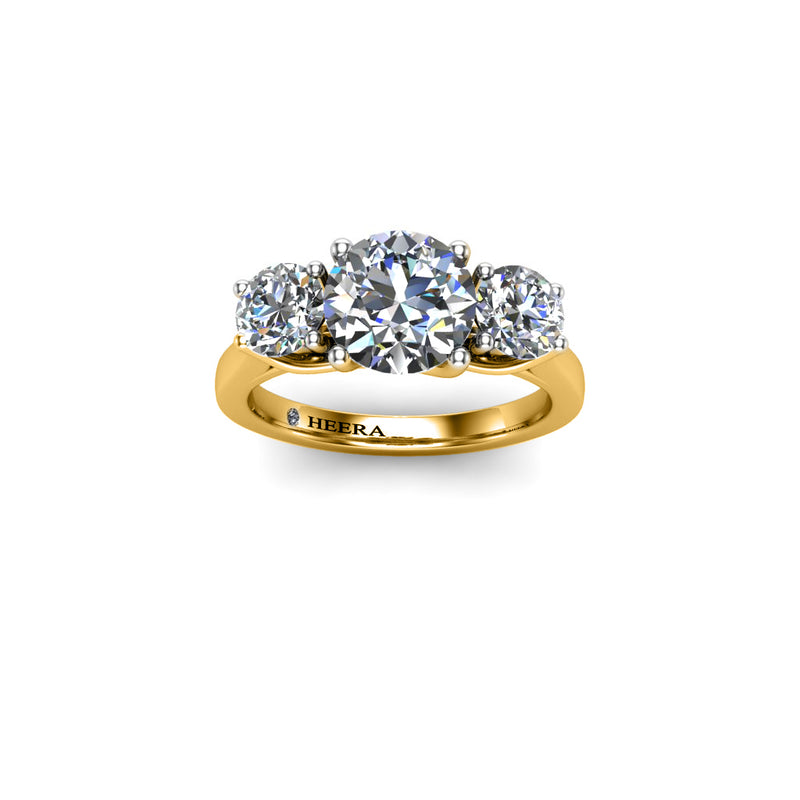 MYRTLE - Round Brilliants Engagement Ring in Yellow Gold - HEERA DIAMONDS