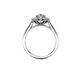 FLAVIA - Pear Cut Engagement Ring with Diamond Halo in Platinum - HEERA DIAMONDS