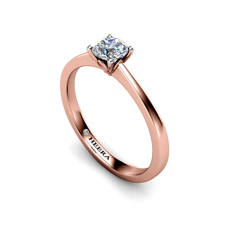 Ryme - Round Brilliant Solitaire Engagement Ring in Rose Gold - HEERA DIAMONDS