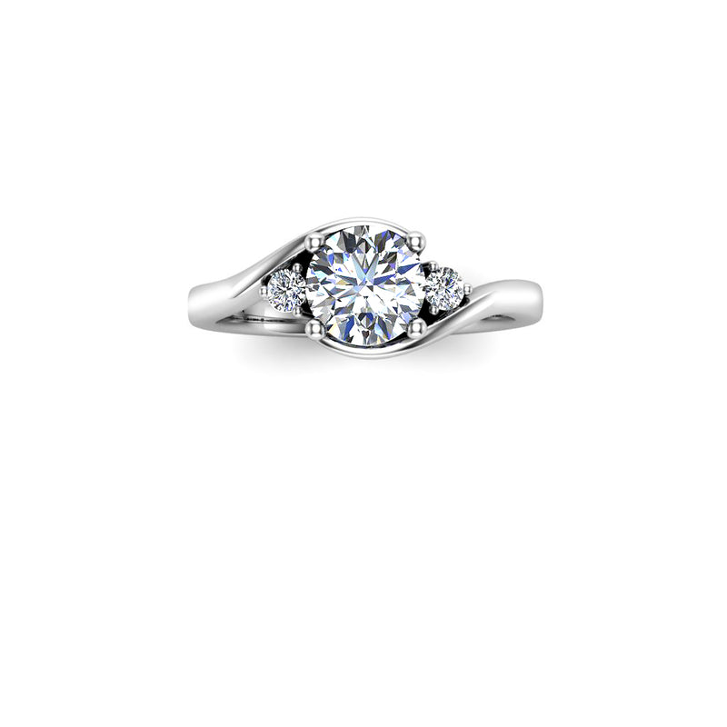 CELADON - Round Brilliants Trilogy Engagement Ring in Platinum - HEERA DIAMONDS