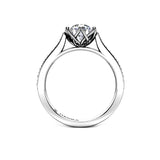 GERALDINE - Round Brilliant Engagement ring with Diamond Shoulders in Platinum - HEERA DIAMONDS