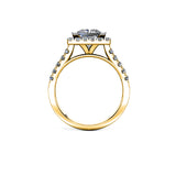 GEORGINA - Princess Cut Engagement Ring with Diamond Halo in Yellow Gold - HEERA DIAMONDS