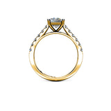 JOHANNA  - Emerald Diamond Engagement ring with Diamond Shoulders in Yellow Gold - HEERA DIAMONDS