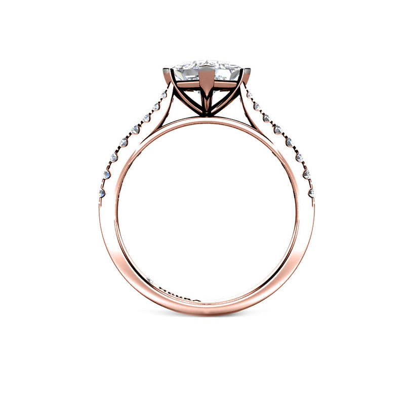 HANI - Princess Diamond Engagement ring with Diamond Shoulders in Rose Gold - HEERA DIAMONDS