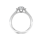 LEAH - Round Brilliant Halo Engagement Ring in Platinum - HEERA DIAMONDS