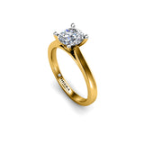 INDIA - Round Brilliant Diamond Solitaire Engagement Ring in Yellow Gold - HEERA DIAMONDS