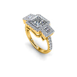 REINA - Princess Engagement Ring in Yellow Gold - HEERA DIAMONDS