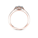 CYAN - Round Brilliants Trilogy Engagement Ring in Rose Gold - HEERA DIAMONDS