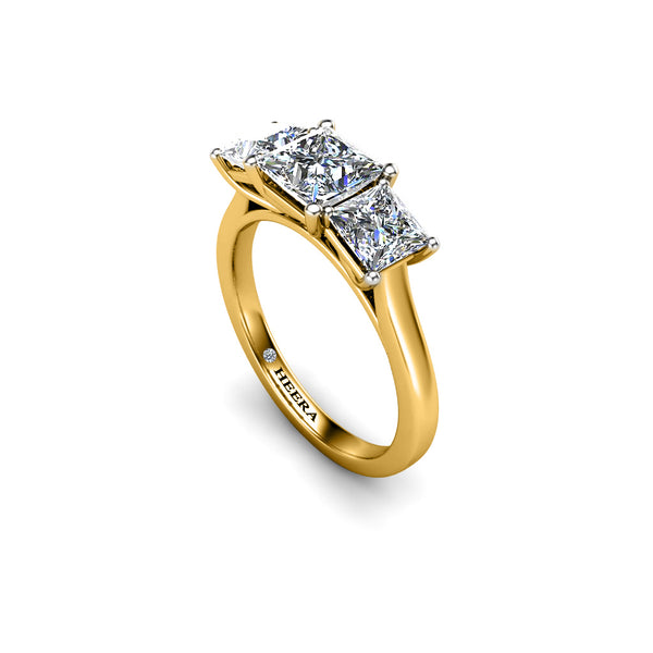 STRAWBERRY - Princesses Trilogy Engagement Ring in Yellow Gold - HEERA DIAMONDS