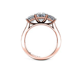 PINK I - Princess Trilogy Engagement Ring with Diamond Shoulders in Rose Gold - HEERA DIAMONDS