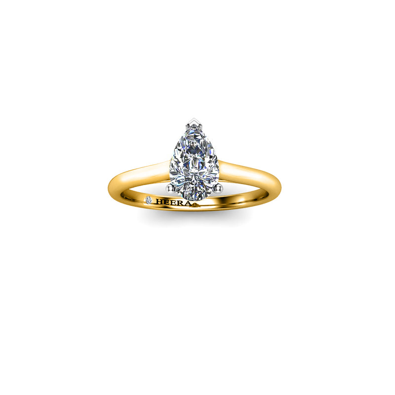 SARAI - Pear Cut Diamond Solitaire Engagement Ring in Yellow Gold - HEERA DIAMONDS