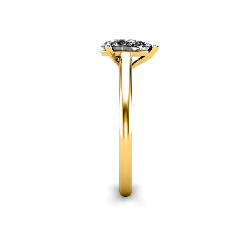 SARAI - Pear Cut Diamond Solitaire Engagement Ring in Yellow Gold - HEERA DIAMONDS