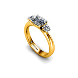 LIPSTICK - Oval and Rounds Trilogy Engagement Ring in Yellow Gold - HEERA DIAMONDS