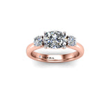 LIPSTICK - Oval and Rounds Trilogy Engagement Ring in Rose Gold - HEERA DIAMONDS