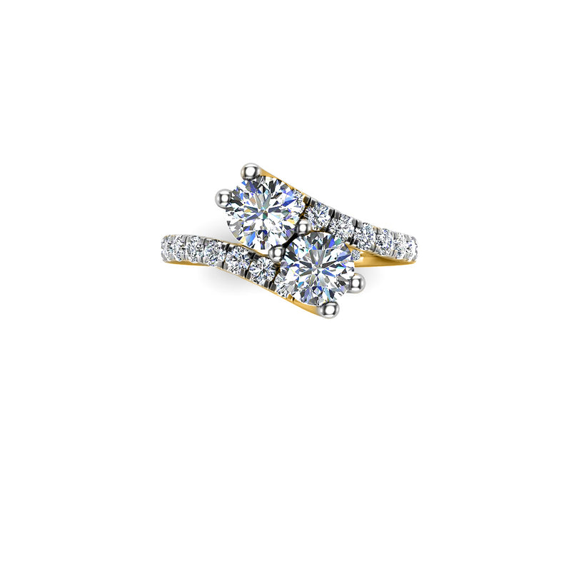 KYLIE - Round Brilliants Engagement ring with Diamond Shoulders in Yellow Gold - HEERA DIAMONDS