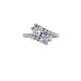 KYLIE - Round Brilliants Engagement ring with Diamond Shoulders in Rose Gold - HEERA DIAMONDS