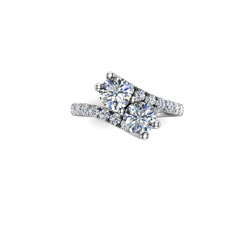 KYLIE - Round Brilliants Engagement ring with Diamond Shoulders in Platinum - HEERA DIAMONDS