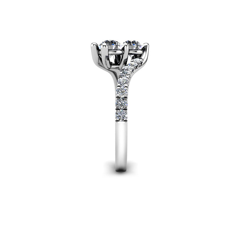 KYLIE - Round Brilliants Engagement ring with Diamond Shoulders in Platinum - HEERA DIAMONDS