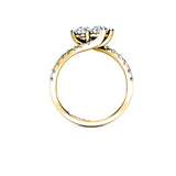 KYLIE - Round Brilliants Engagement ring with Diamond Shoulders in Yellow Gold - HEERA DIAMONDS