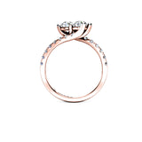 KYLIE - Round Brilliants Engagement ring with Diamond Shoulders in Rose Gold - HEERA DIAMONDS