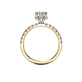 SAVANNAH - Round Brilliant Engagement ring with Diamond Shoulders in Yellow Gold - HEERA DIAMONDS