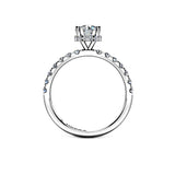SAVANNAH - Round Brilliant Engagement ring with Diamond Shoulders in Platinum - HEERA DIAMONDS