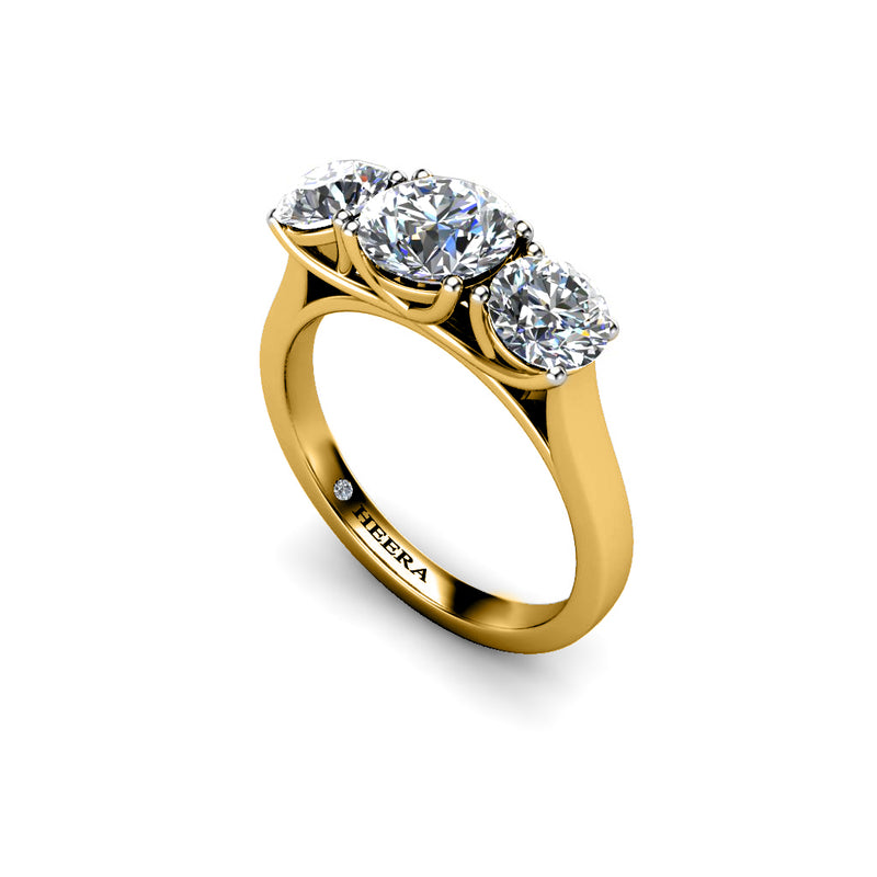 FERN - Round Brilliants Engagement Ring in Yellow Gold - HEERA DIAMONDS