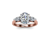 PASSION - Oval and Pears Trilogy Engagement Ring in Rose Gold - HEERA DIAMONDS