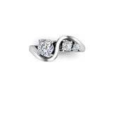 TEA - Round Brilliants Trilogy Engagement Ring in Platinum - HEERA DIAMONDS