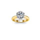 JANIAH - Round Brilliant Diamond Solitaire Engagement Ring in Yellow Gold - HEERA DIAMONDS