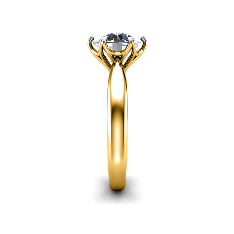 JANIAH - Round Brilliant Diamond Solitaire Engagement Ring in Yellow Gold - HEERA DIAMONDS
