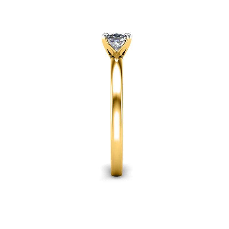 FANNY - Cushion Cut Diamond Solitaire Engagement Ring in Yellow Gold - HEERA DIAMONDS