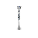 RILEY - Round Brilliant Engagement ring with Diamond Shoulders in Platinum - HEERA DIAMONDS