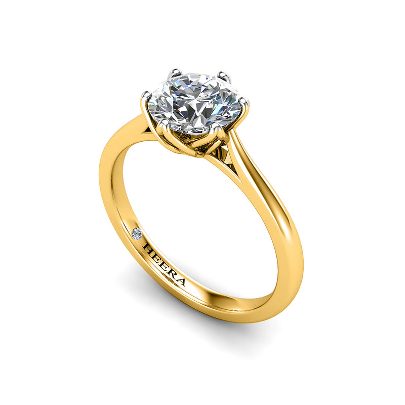 NAIALEE - Round Brilliant Diamond Solitaire Engagement Ring in Yellow Gold - HEERA DIAMONDS