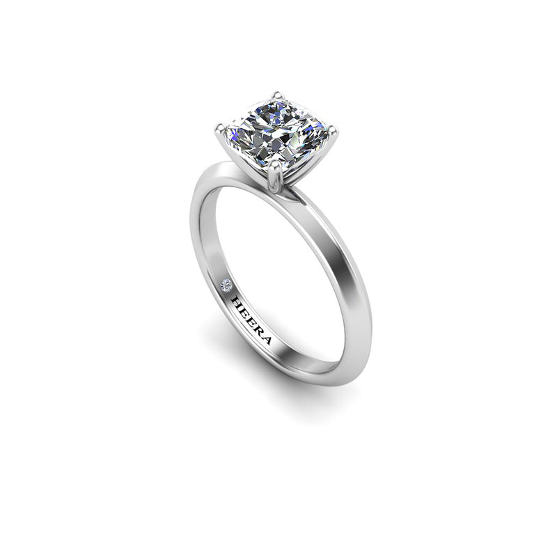 IVY - Cushion Cut Diamond Solitaire Engagement Ring in Platinum - HEERA DIAMONDS