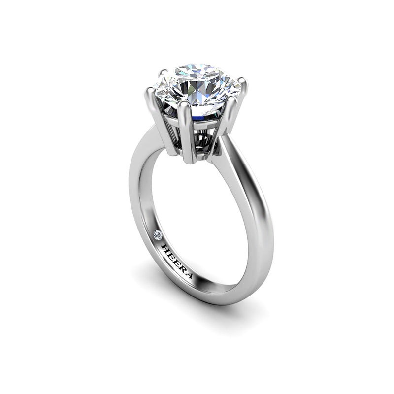 KENDRA - Round Brilliant Diamond Solitaire Engagement Ring in Platinum - HEERA DIAMONDS