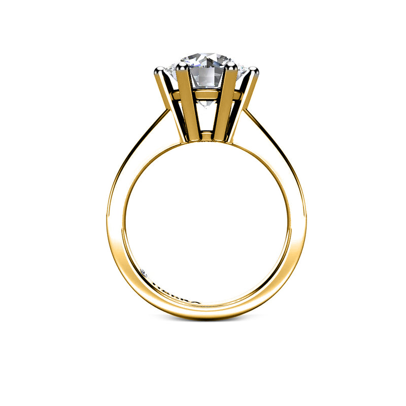 KENDRA - Round Brilliant Diamond Solitaire Engagement Ring in Yellow Gold - HEERA DIAMONDS