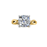 XIMENA - Cushion Cut Diamond Solitaire Engagement Ring in Yellow Gold - HEERA DIAMONDS
